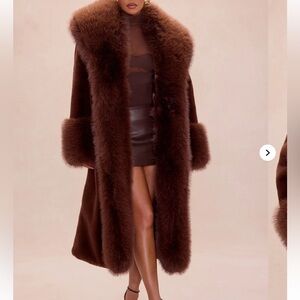 Long Faux Fur Coat - Mocha Brown *NWT*